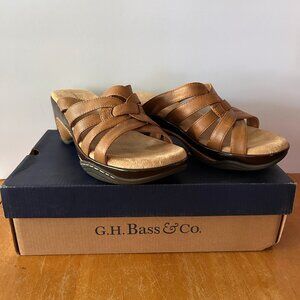 G.H Bass & Co Size 10 M Cushion Step Women's Brown Slip On Sandals
